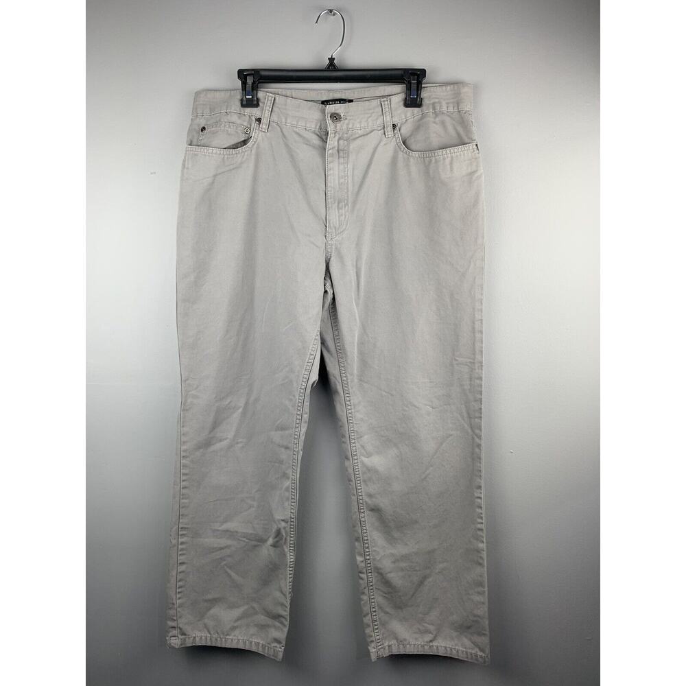 VAN HEUSEN Studio Pants MEN'S 36x29 Regular Fit FLAT FRONT GRAY jean style